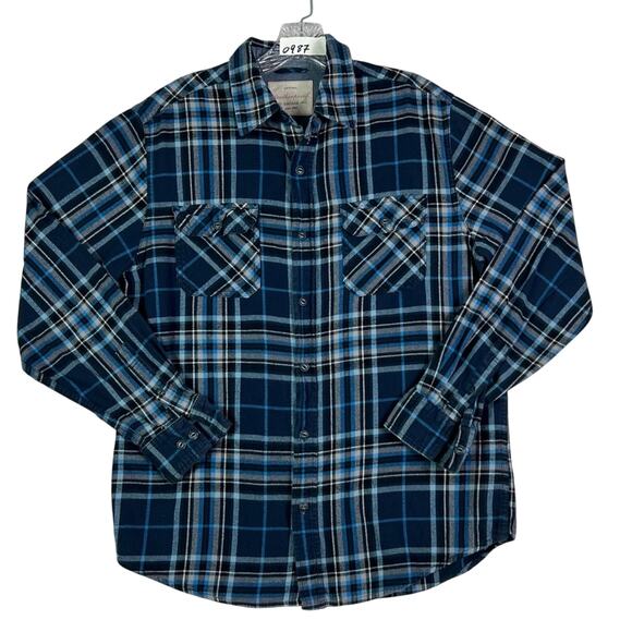 Weatherproof Other - Original Weatherproof Flannel Shirt Men's Size Medium Blue Plaid Button Down
